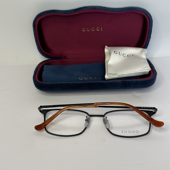 Gucci GG0579OK 002 Eyeglasses Men's Brown/Gold Full Rim Optical Frame 53mm - Picture 4 of 12